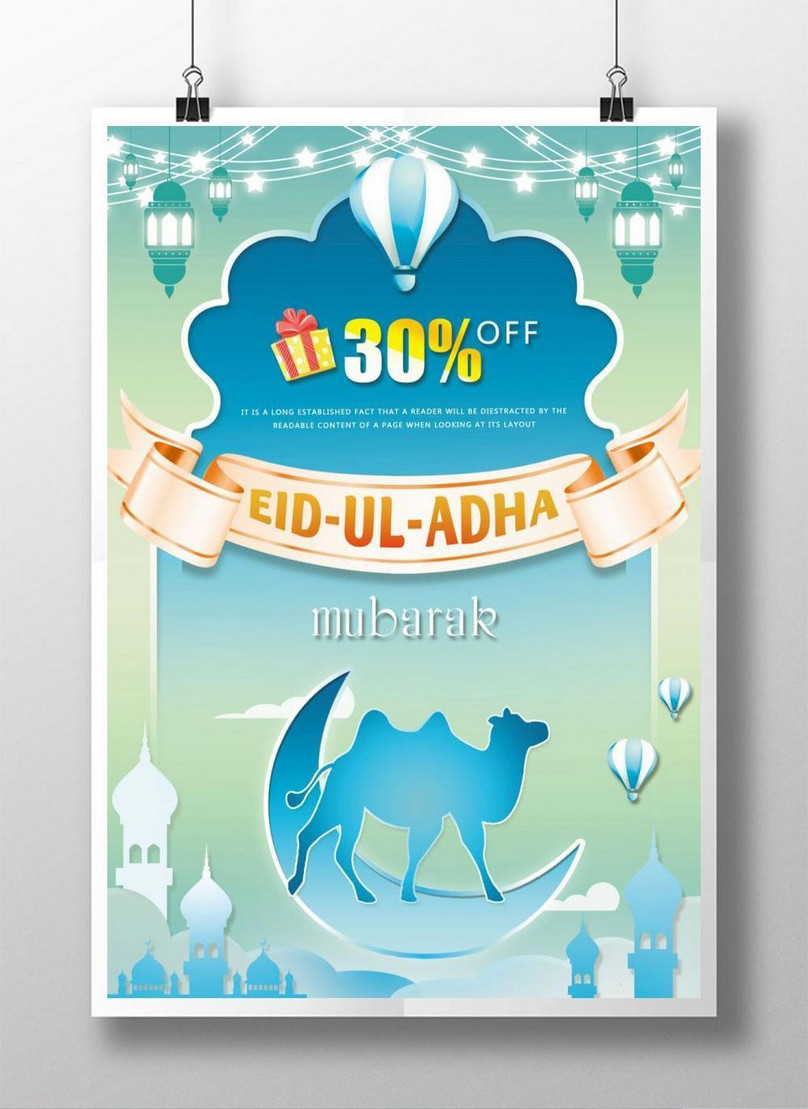 Summer eid al adha festival promotion poster template image_picture