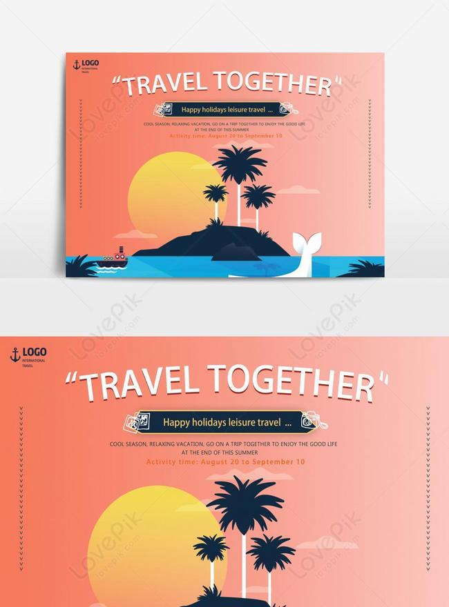 Leisure Joy Travel Banner Template, background banner design, banner banner design, boat banner design
