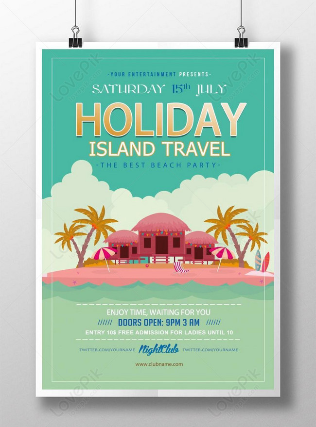 Template Poster Liburan Wisata Pulau Liburan Untuk Diunduh Gratis - Lovepik