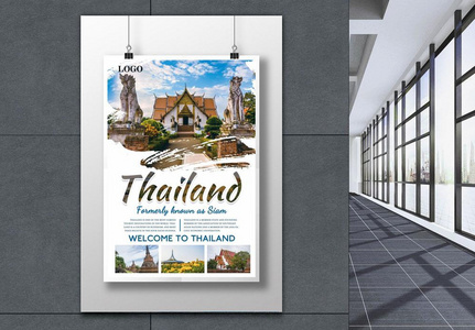 thailand travel poster, thailand, travel, stone statue template