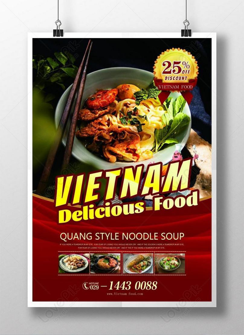 Simple Vietnamese Food Poster Template, food poster, delicious poster, discount poster