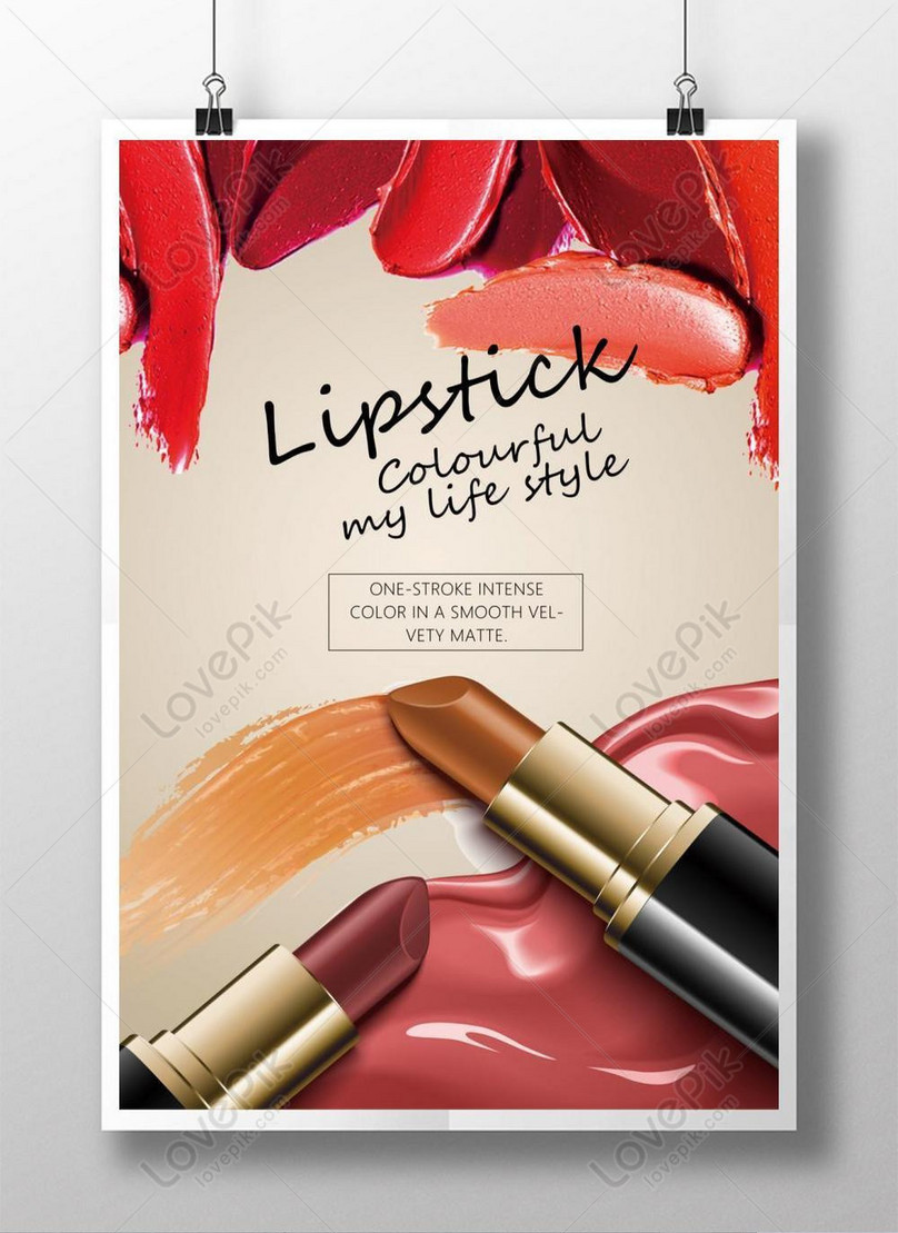 Colorful lipstick makeup poster template image_picture free download ...