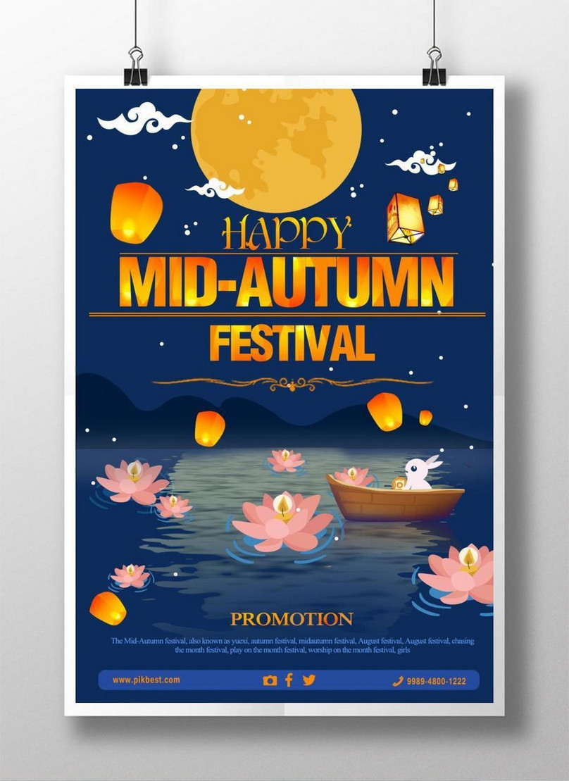 Creative fashion mid autumn festival poster template image_picture free