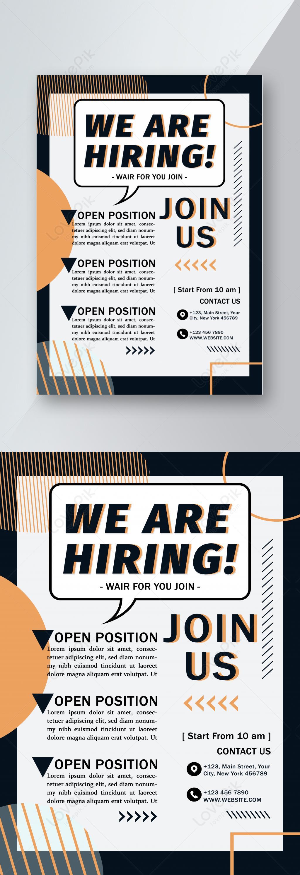 Geometric business recruitment flyer poster template image_picture free ...