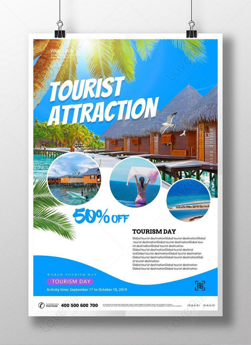 Fresh nature seaside travel vacation leisure tour poster templat With Regard To Tour Flyer Template