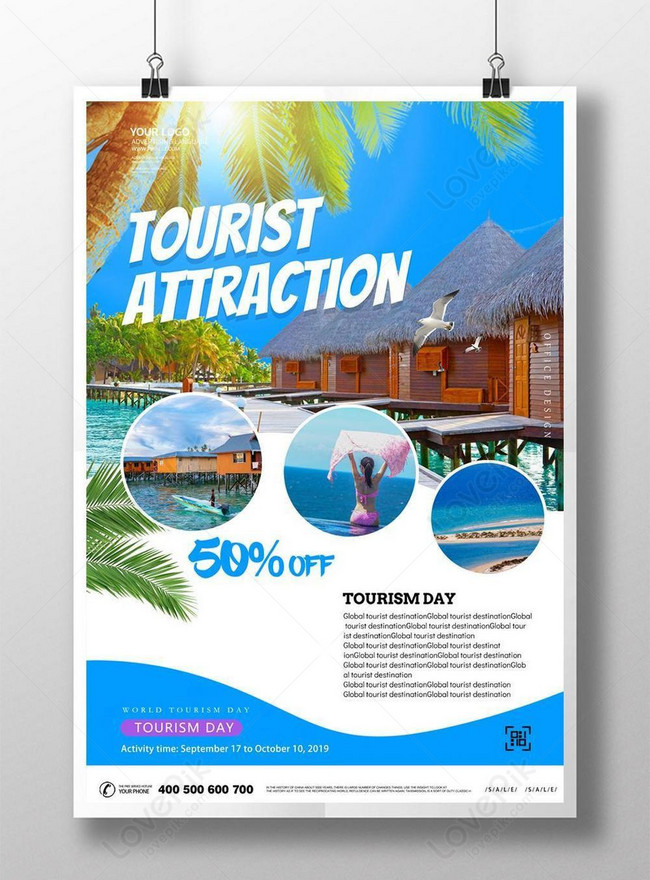Contoh Desain Poster Wisata Alam Pantai Tempat Wisata Indonesia