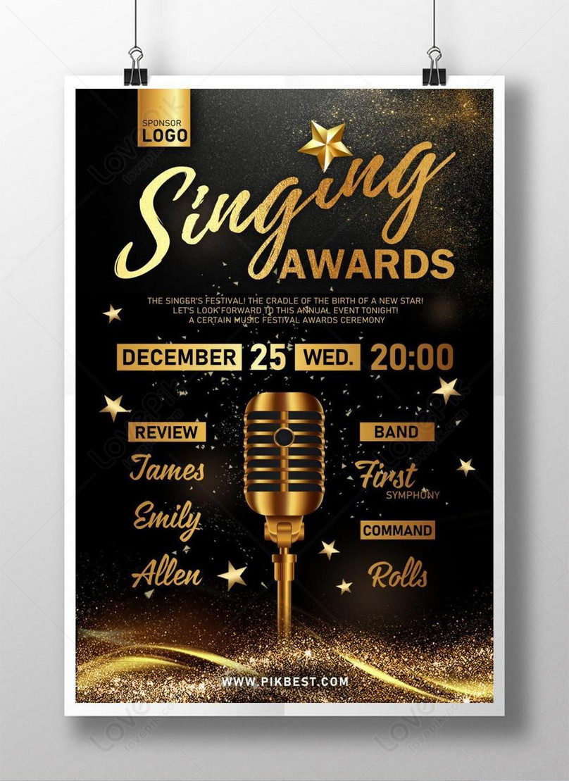 Singing contest awards ceremony poster template image_picture free download  