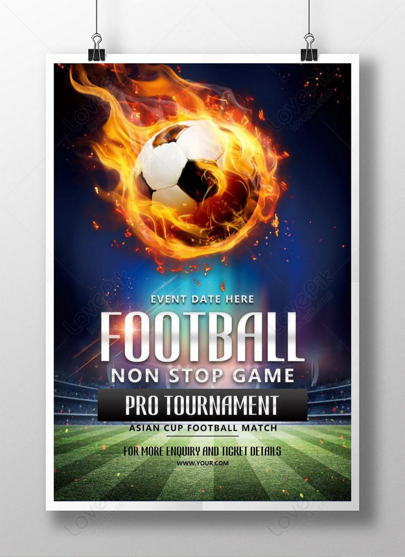 Creative fire football poster template image_picture free download With Regard To Football Menu Templates