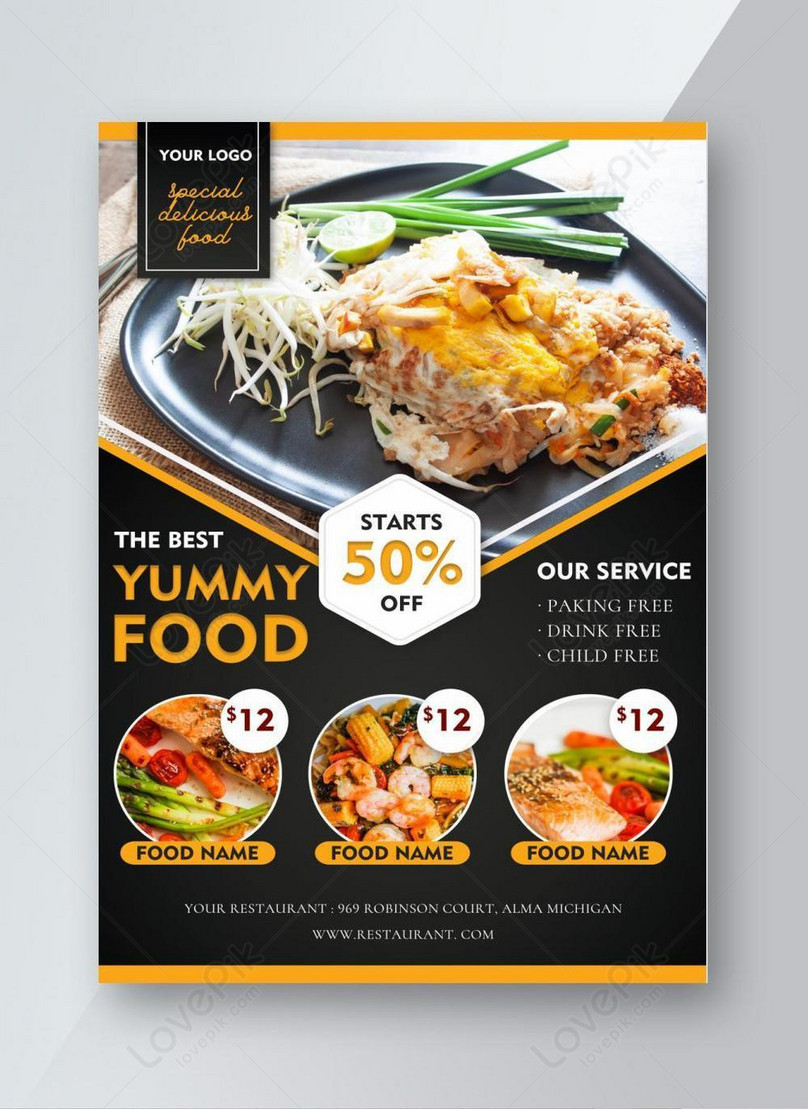 Food introduction flyer poster template image_picture free download ...