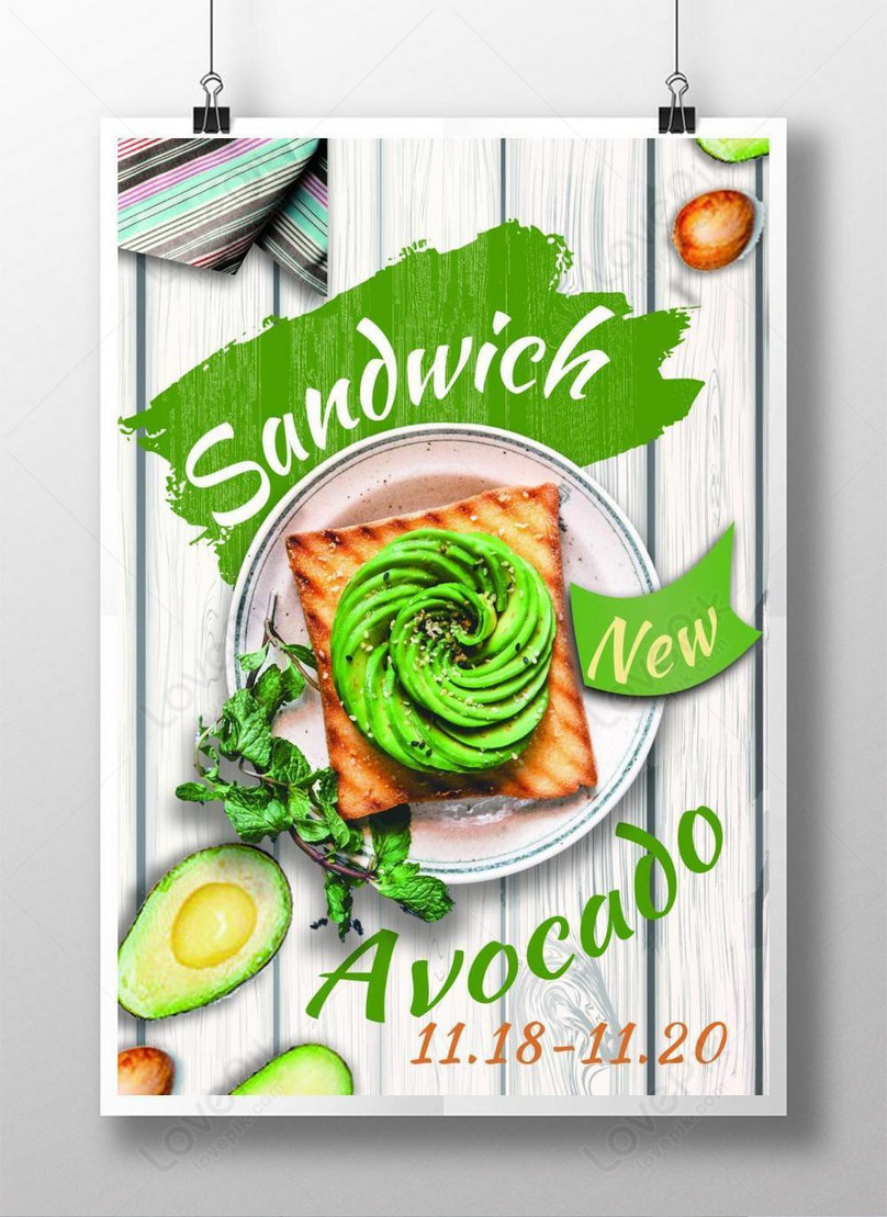 Avocado sandwich creative poster template image_picture free download ...