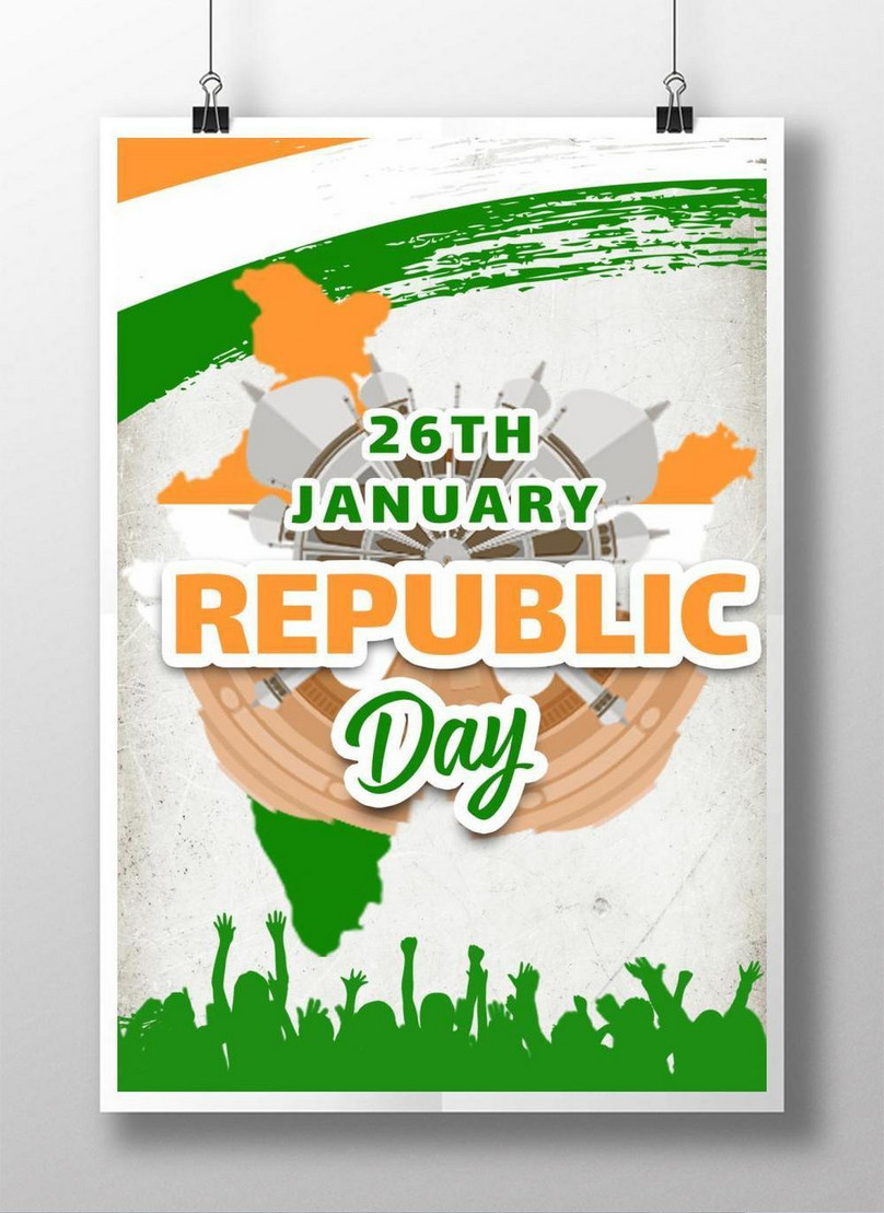26 January India Republic Day with india flag ribbon, jet fighter plane,  wheel vector illustration 16819308 Vector Art at Vecteezy