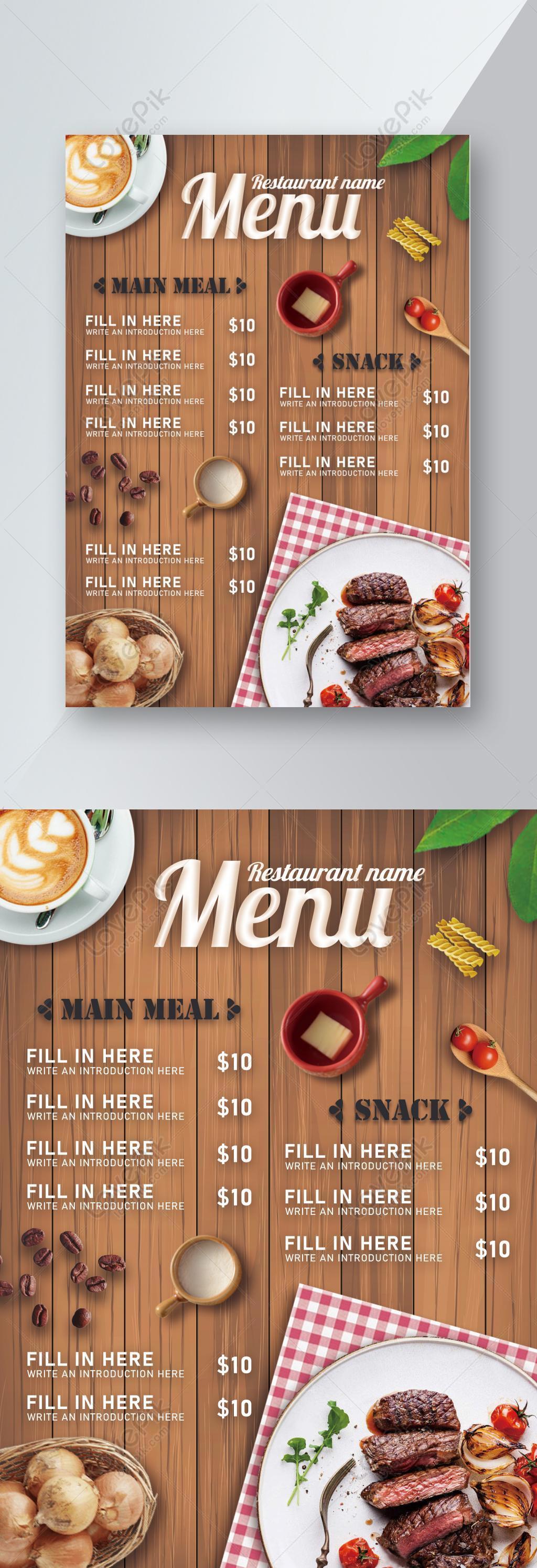 American restaurant menu template template image_picture free