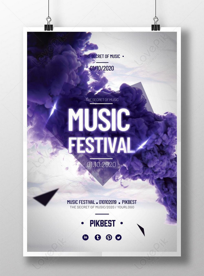 Template Festival Musik Desain Poster Asap Ungu Untuk Diunduh Gratis Lovepik 4551