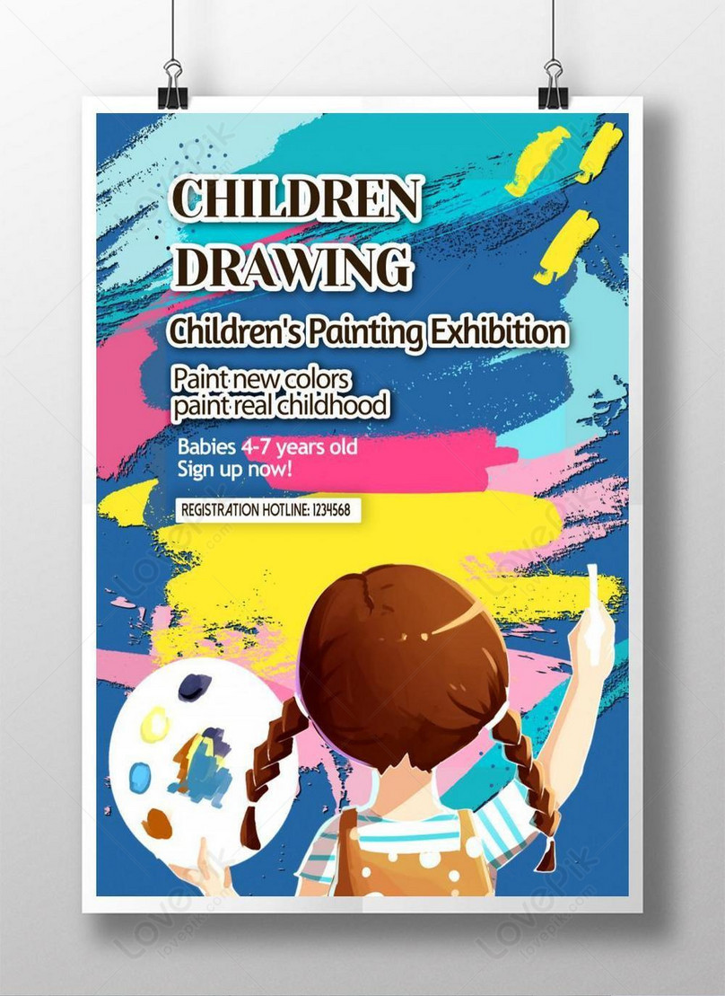 Estilo De Dibujos Animados Para Niños Dibujo Exposición Cartel