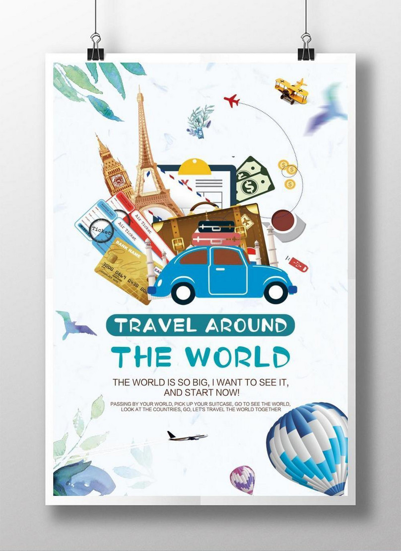 Global travel cartoon travel poster template image_picture free download  