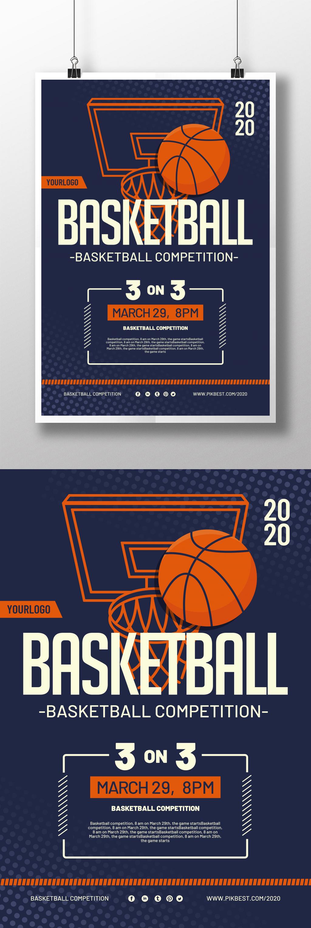 Simple basketball sports poster template image_picture free download ...