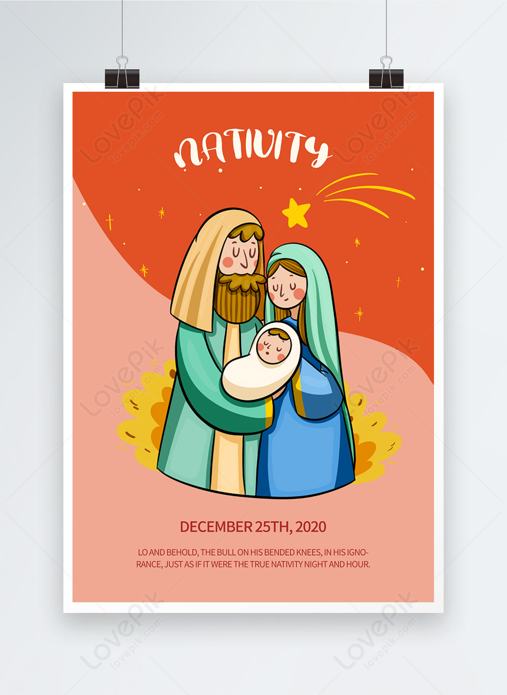 creative-red-hand-painted-character-illustration-style-nativity-of