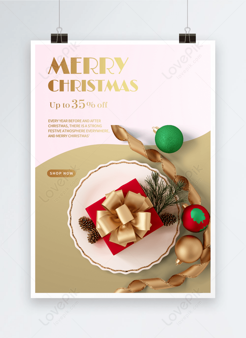 Fashionable minimalist background and physical gift box packaging merry  christmas social media post template image_picture free download  