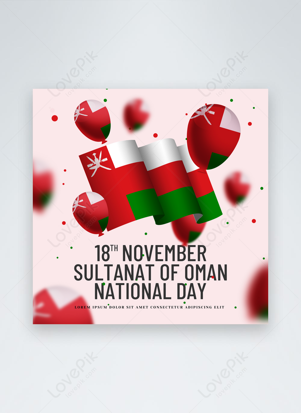 National day of oman social media red social media template template ...