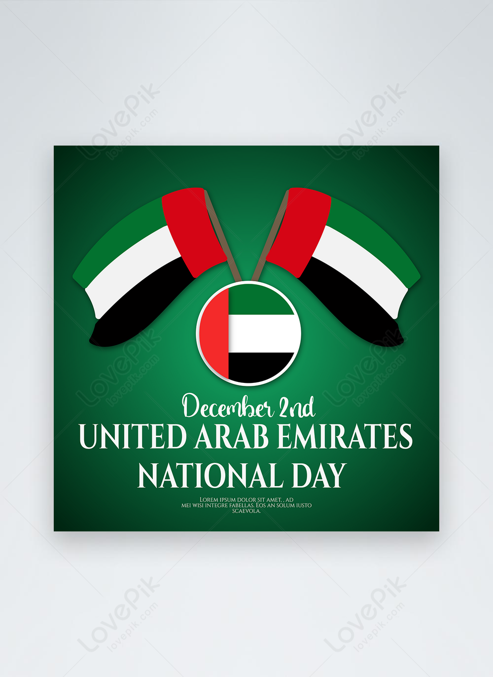 Green gradient uae national day template image_picture free download ...