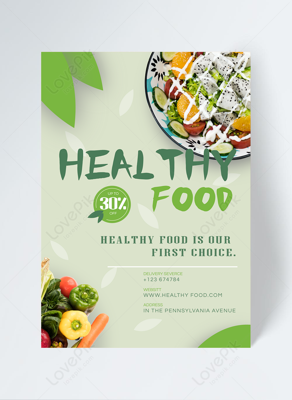 Green healthy food restaurant promotion flyer template image_picture ...