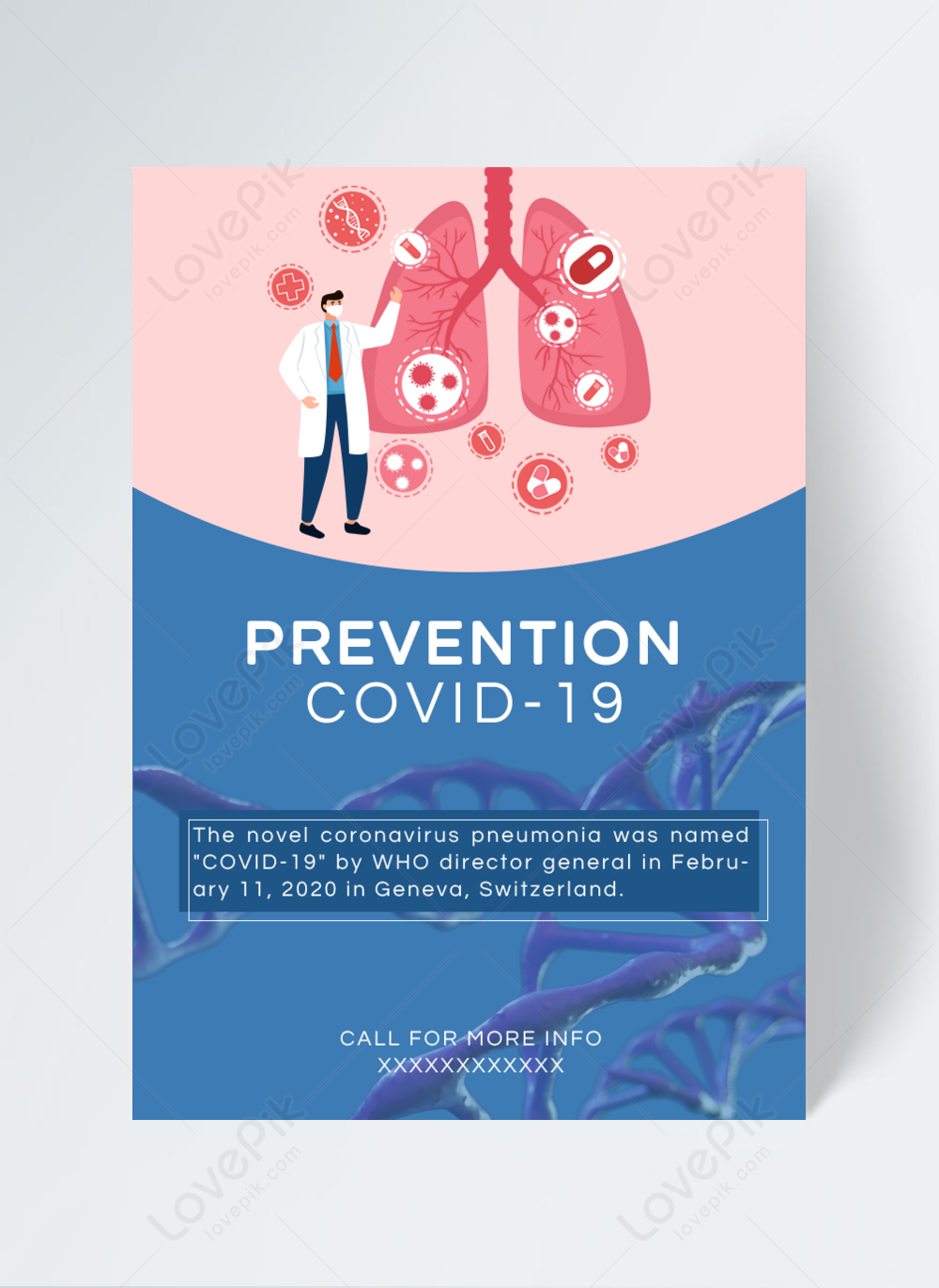 Selebaran Pencegahan Covid 19  Biru gambar unduh gratis 