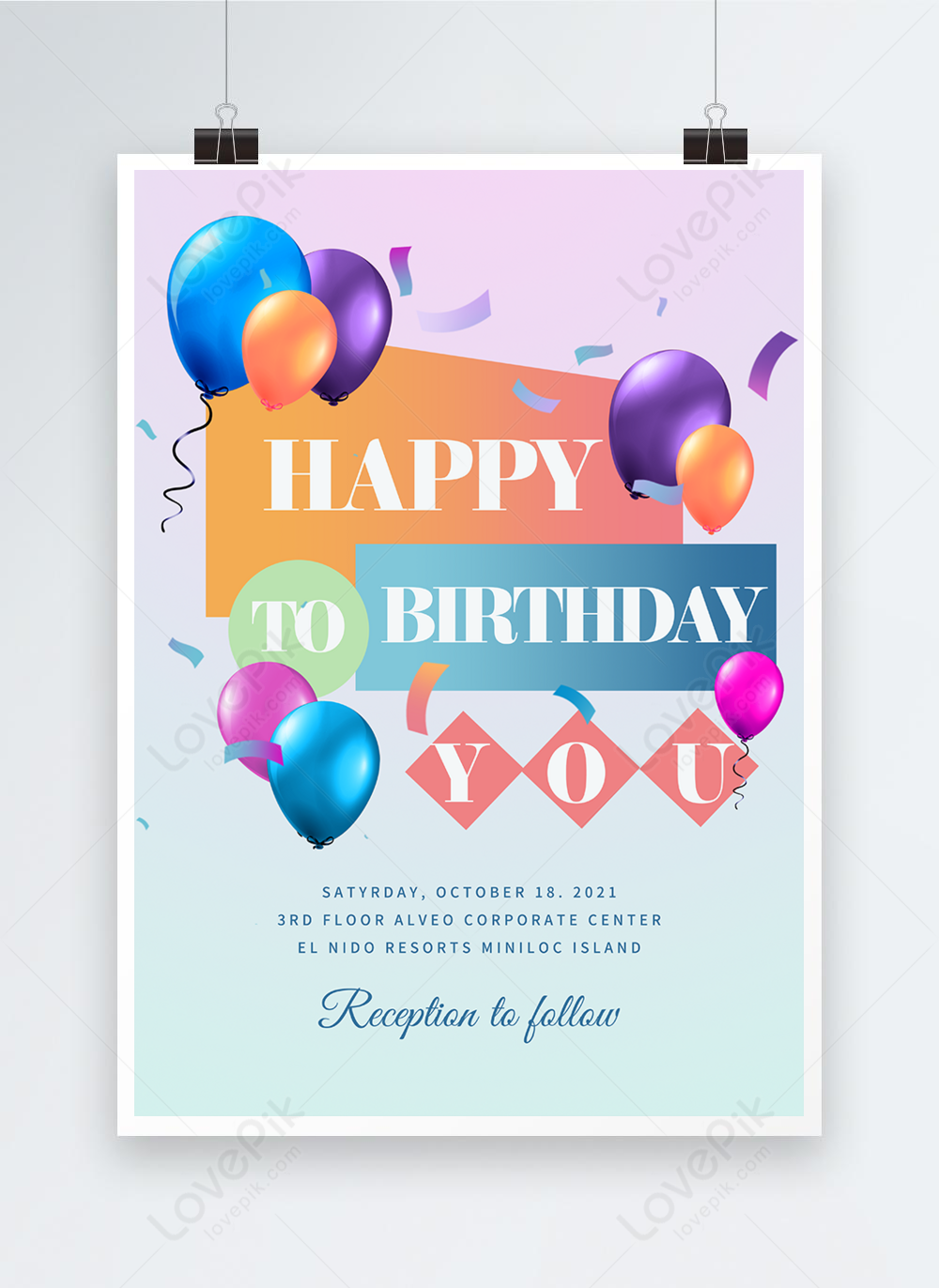 Modern fashion exquisite birthday party promotion poster template image ...