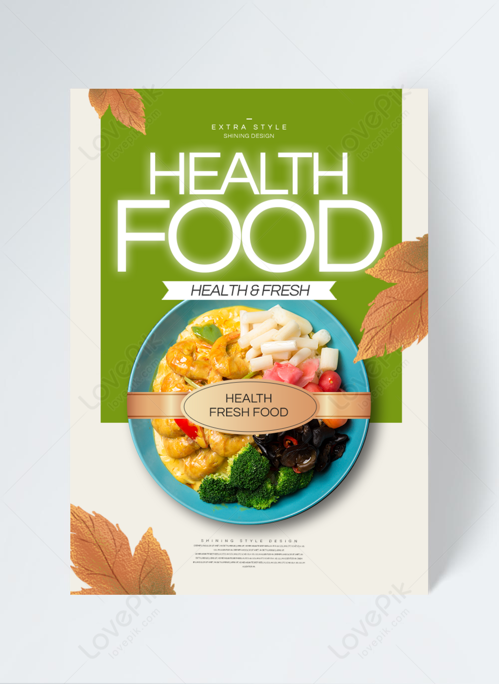 Personalized fashion simple green healthy food flyer template image ...