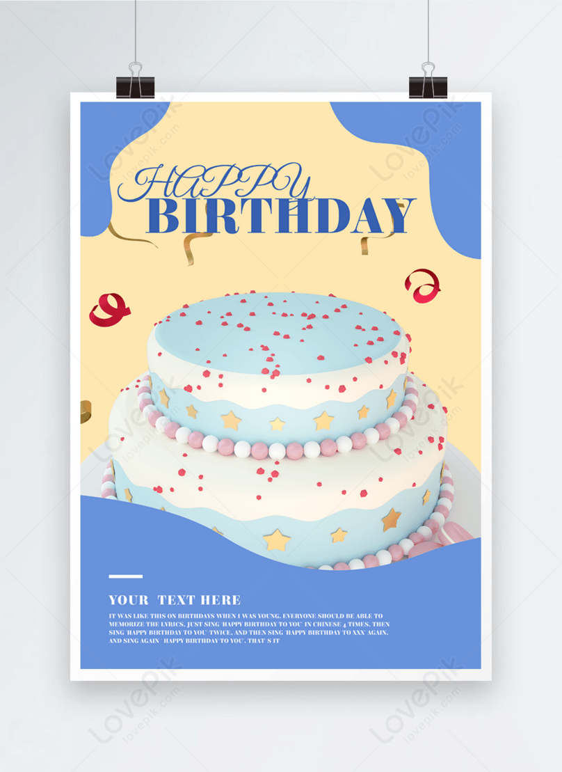 Cartel Moderno Elegante De La Fiesta De La Torta De Cumpleaños | Descarga  Plantilla de diseño PSD Gratuita - Lovepik