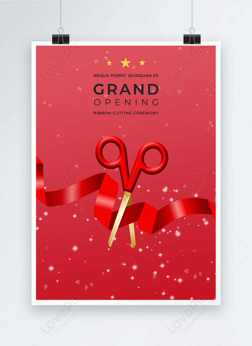 Premium Vector  Grand opening luxury red silk ribbon