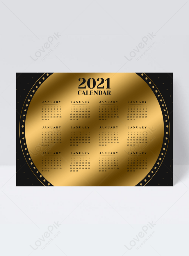 Элитный роскошный черный золотой фон 2021 календарь классический календарь  графический дизайн изображение_Фото номер 465574451_PSD Формат  изображения_ru.lovepik.com