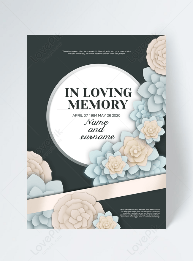 Simple funeral card template image_picture free download  