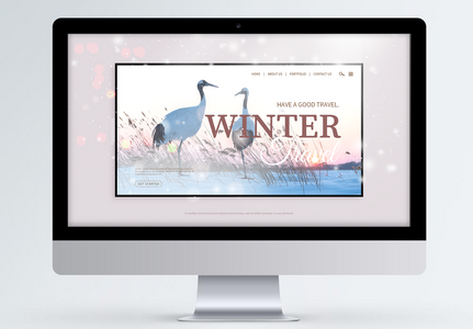 Winter snow scene travel activity web ui design, web ui design,  winter activities,  winter template