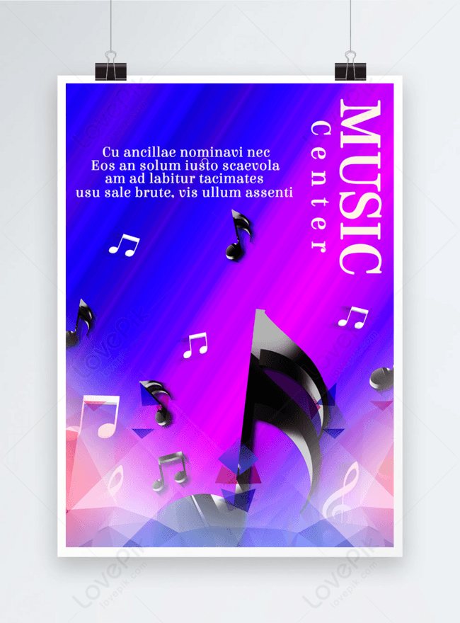 Gradient musical notes color poster template image_picture free ...
