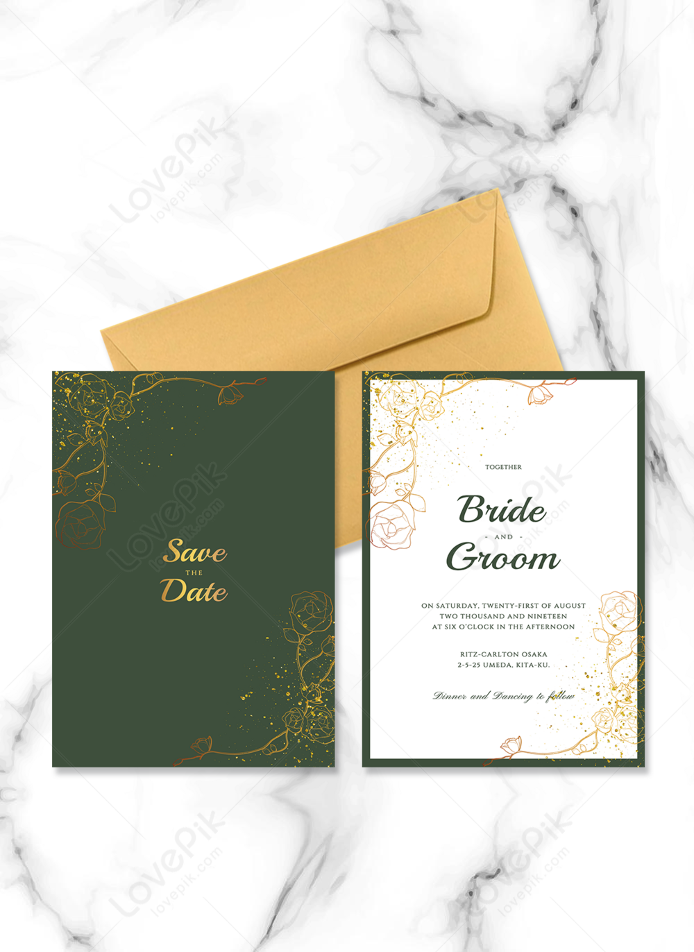 Luxury Green Gold Silk Lace Wedding Invitation Template Image Picture Free Download 465582304 Lovepik Com