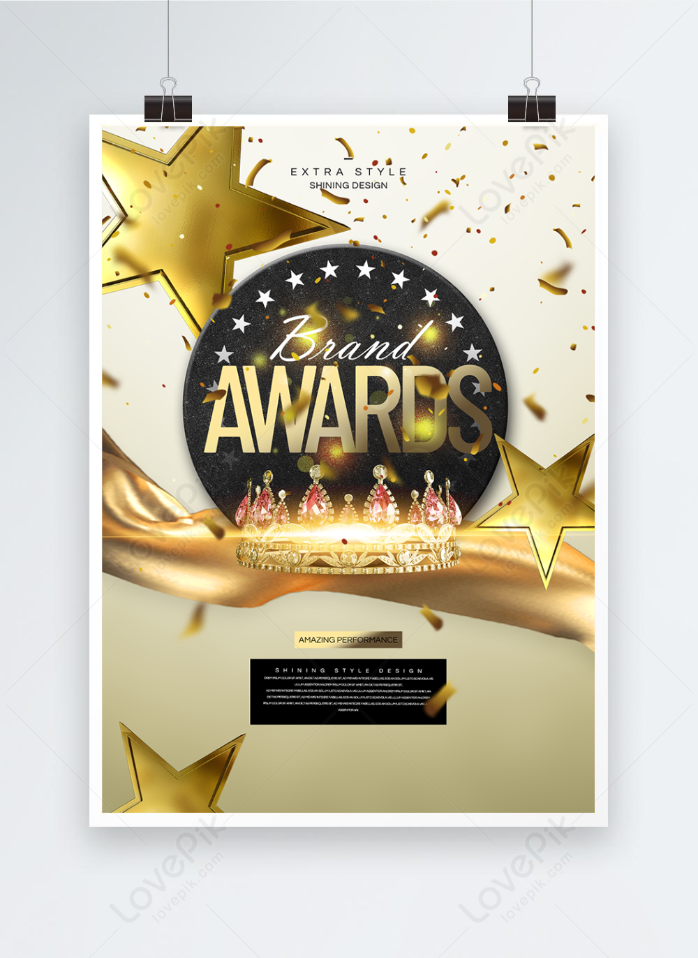 Golden creative luxury year-end reward poster template image_picture ...