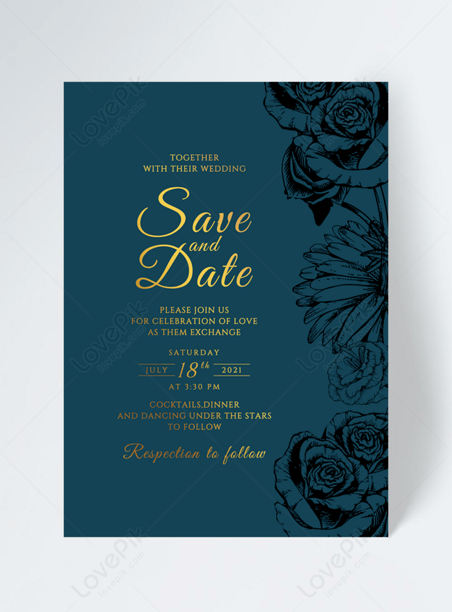 Invitación De Boda De Flores Blancas Y Negras Exquisitas De Lujo Oscuro |  Descarga Plantilla de diseño PSD Gratuita - Lovepik