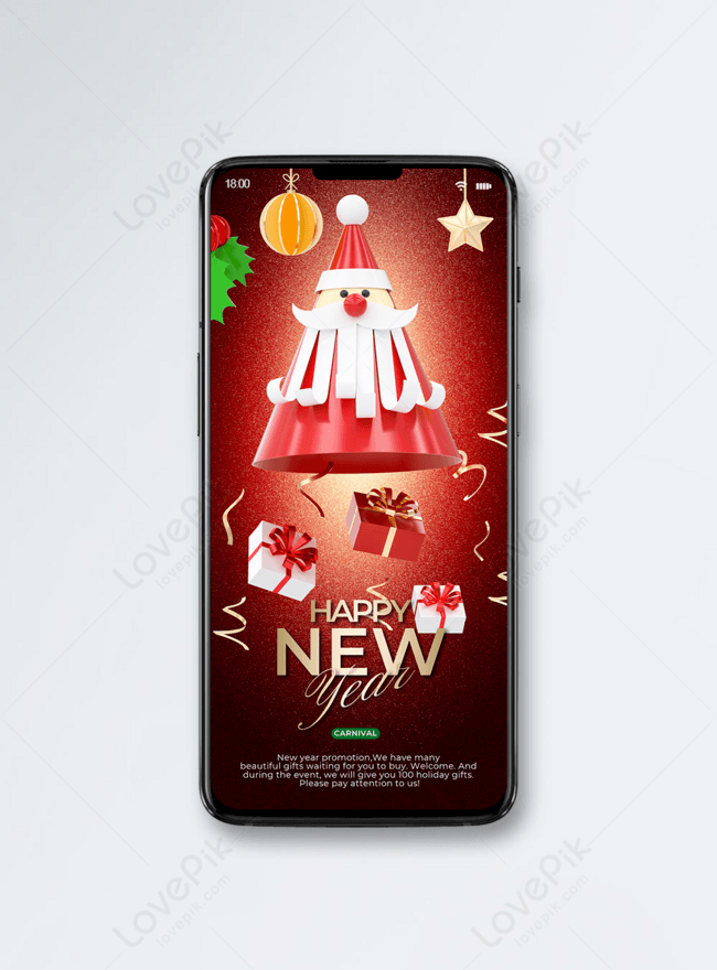 Red background creative and exquisite new year decoration mobile promo app  page design template image_picture free download 