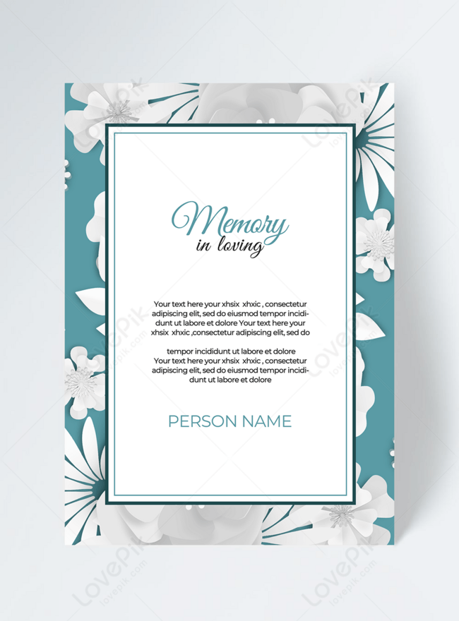 Creative funeral invitation on green background template image_picture free  download 