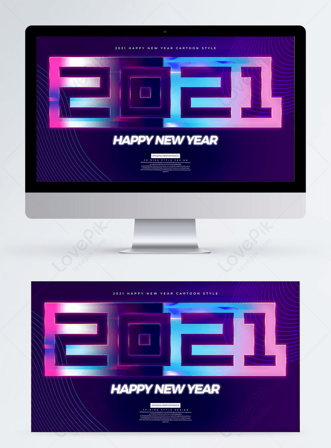 Sci-fi cool and simple 2021 new year banner template image_picture free ...