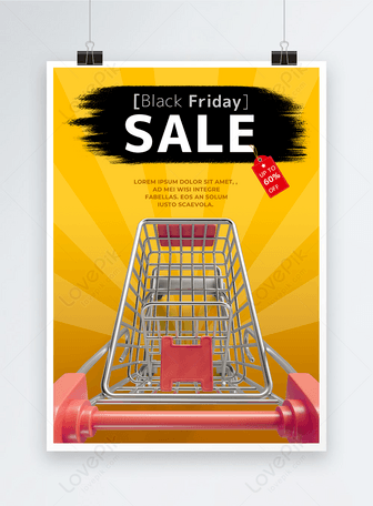 Shopping cart discount yellow poster, Panic buying,  shopping cart,  discount template