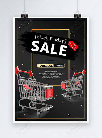 Black friday shopping cart discount poster, Discounts,  promotions,  black friday template