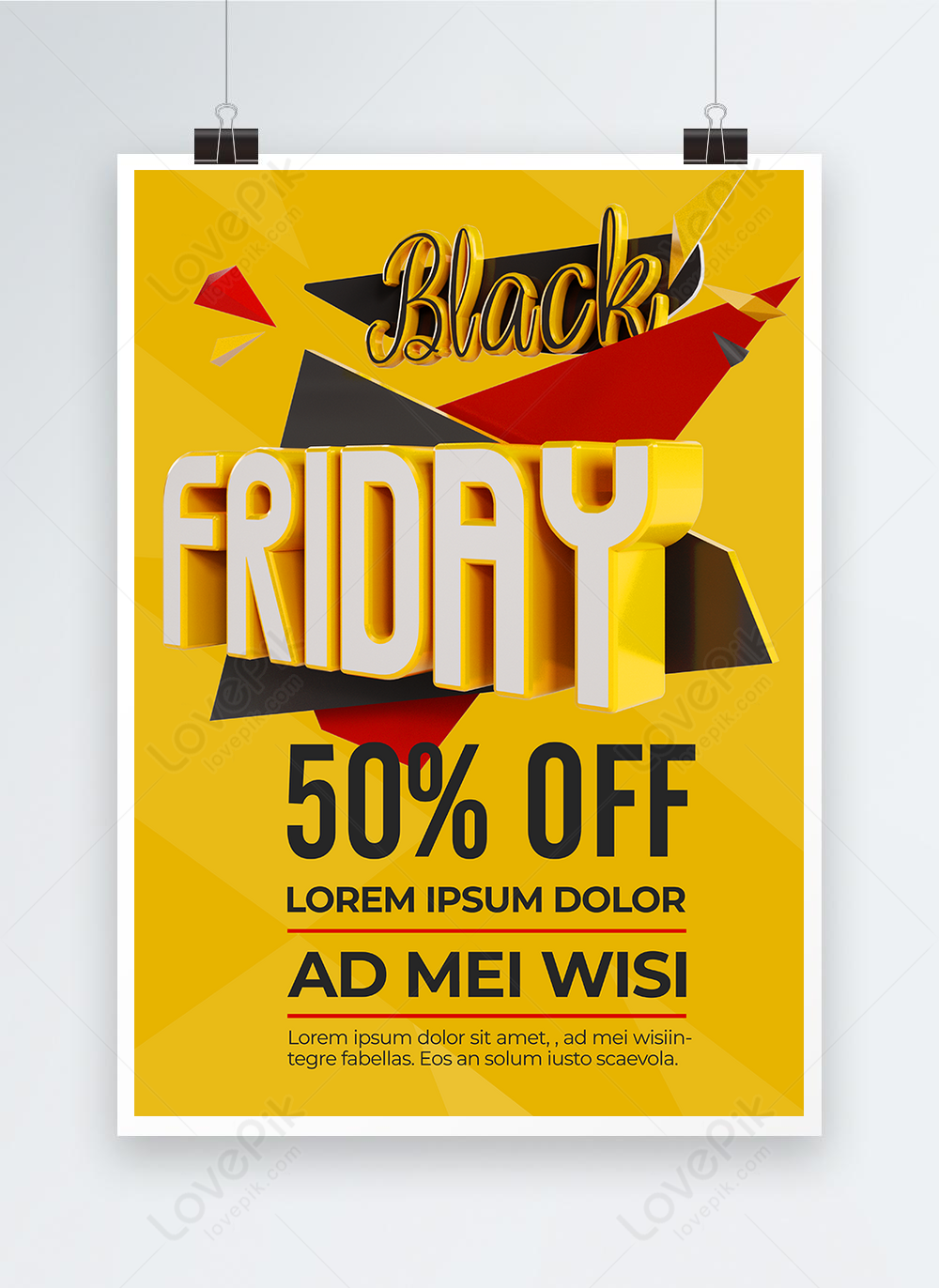 Discount 3d yellow poster template image_picture free download  465604307_