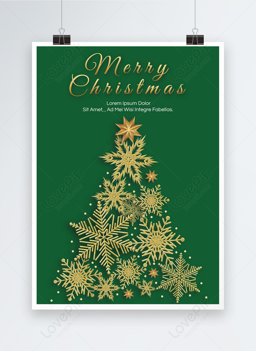 Tall christmas tree green poster template image_picture free download ...