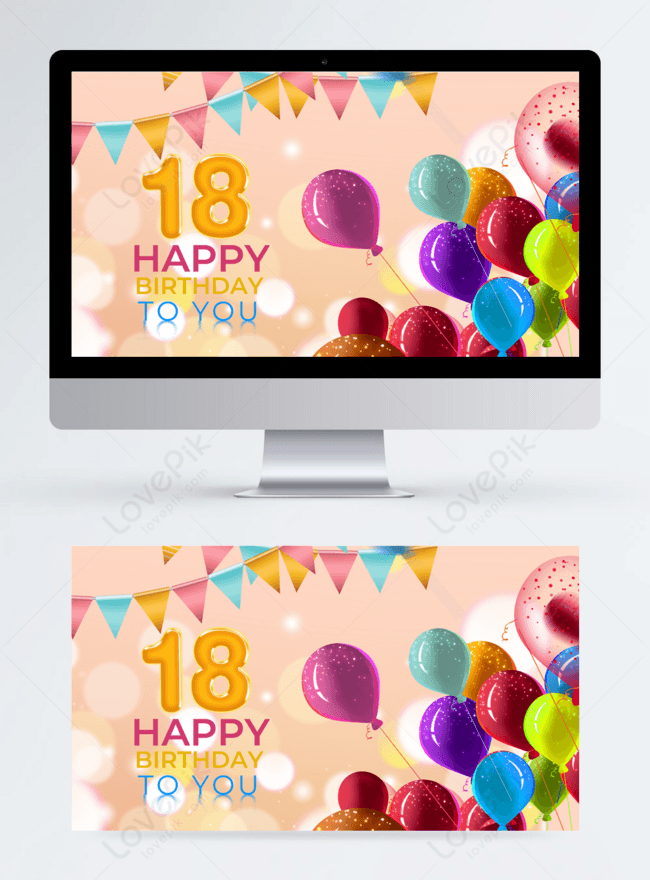 Happy birthday pink background banner template image_picture free download  