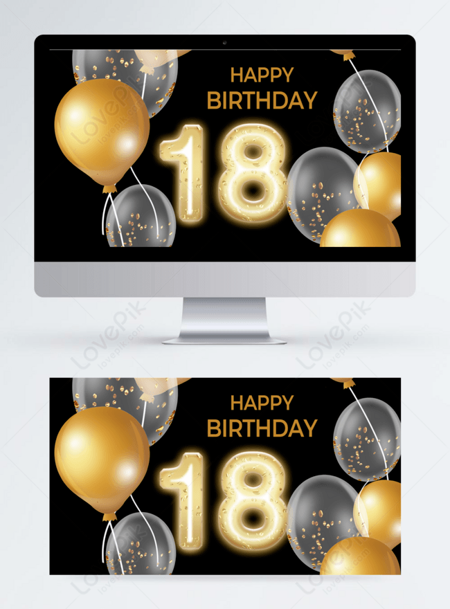 Black background banner happy birthday template image_picture free download  