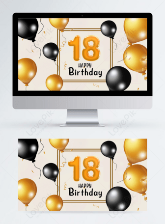 Happy birthday pink background banner template image_picture free download  