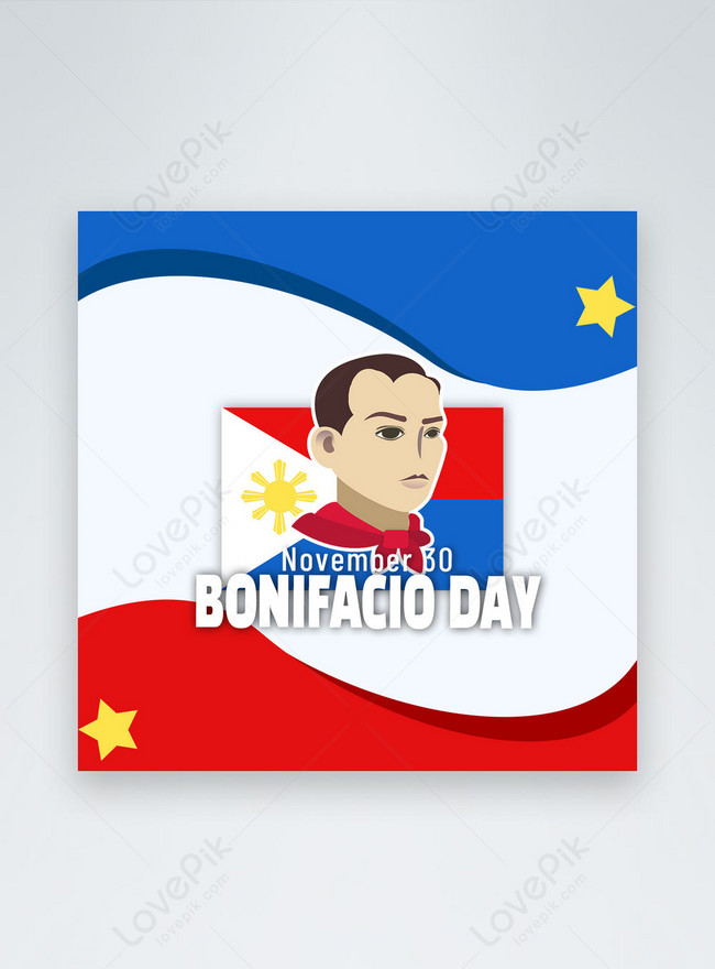 Bonifacio day bonifacio day red and blue curve ripple template image ...