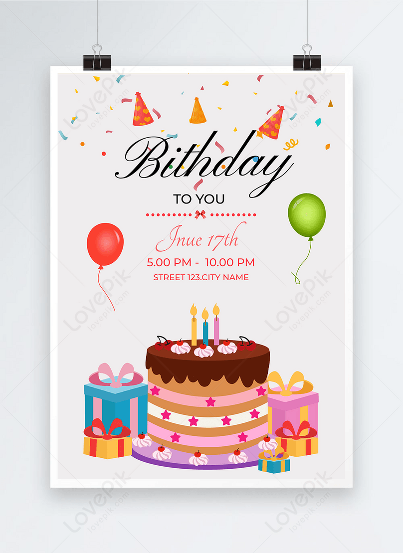 Gray poster background birthday template image_picture free download  