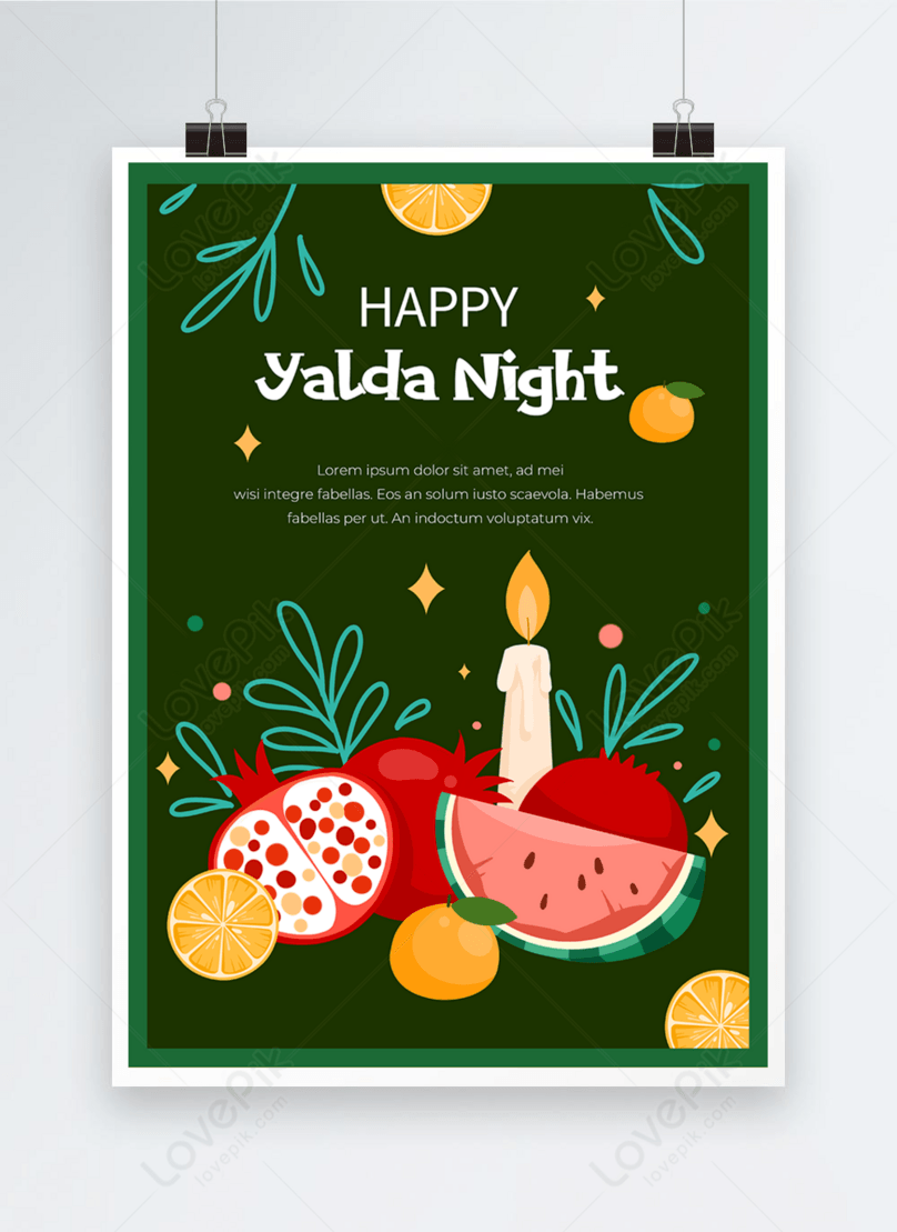 Dark green background yalda night poster template image_picture free  download 